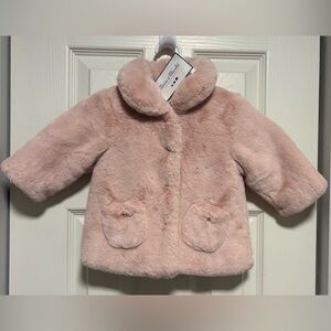 NWT Tartine et Chocolat Pink Faux Fur Coat
